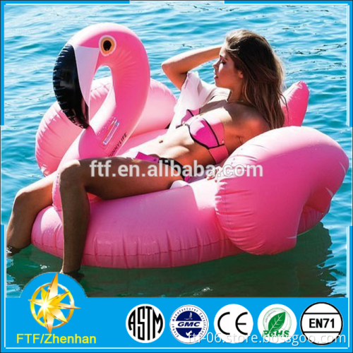 Custom giant pink inflatable water flamingos floating row water cartoon animal toy air mattress in pool for adult or child